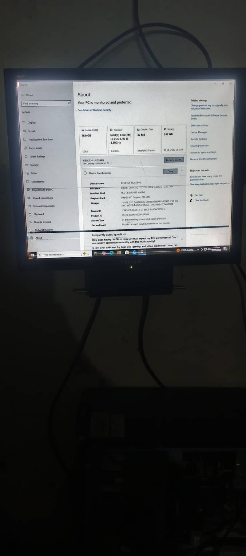 Hp Intel computer system 8