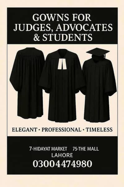 Teacher Gown | Advocate Gown | Lawyer Coat | Court Dress | Black