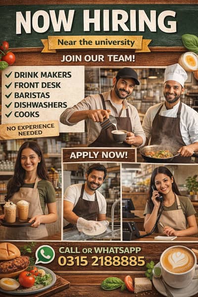 Staff Required for Bubble Tea Cafe (University Area)