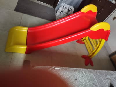Kids Plastic Slide – Red & Yellow Indoor/Outdoor Toddler Play Slide