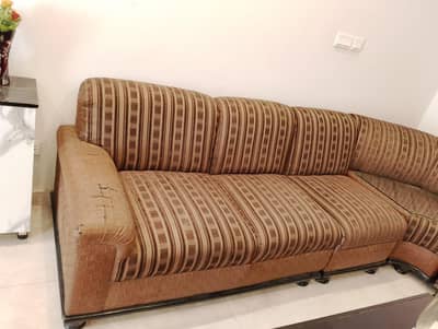 Large L-Shaped 6 seater sofa with table for sale