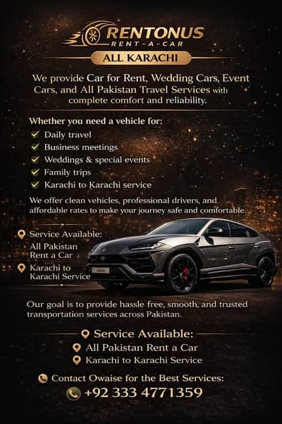 Car Rental All karachi Car for Rent Car For Wedding Or Event