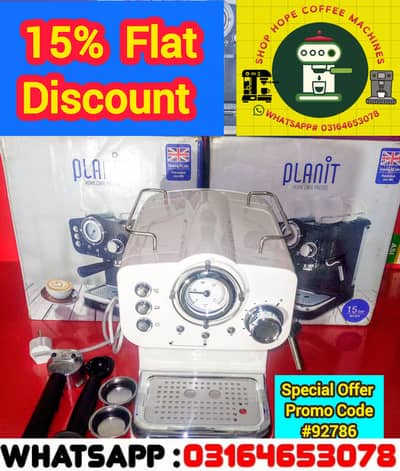 Ramzan Offer U. K Brand Planit Coffee Machines.  ((20% Flat Discount))