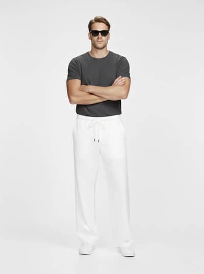 White leg trousers - white colour