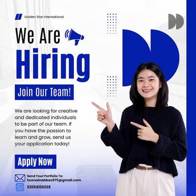 we are hiring males and females staff/for office/homebase/students