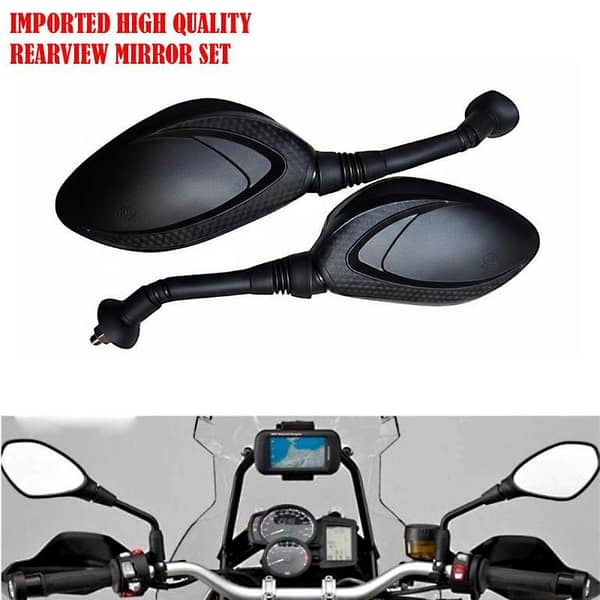 High-Quality Imported Motorcycle Rearview Mirrors with HD Glass – Anti-Fall ABS Housing, Universal 10mm Fit for Honda CD70/125, Yamaha YBR, Suzuki & More