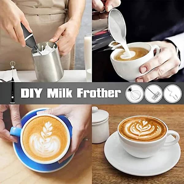 2-in-1 USB Rechargeable Milk Frother and Egg Beater – 3-Speed Handheld Electric Foam Maker