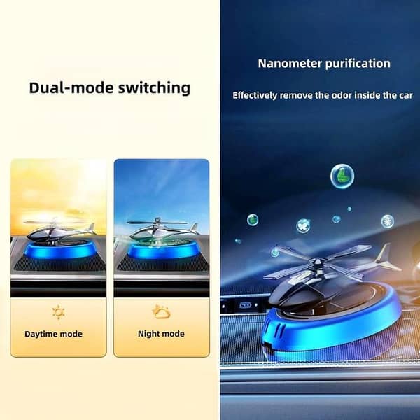 Solar Helicopter Car Air Freshener – Automatic Rotating Diffuser for Dashboard