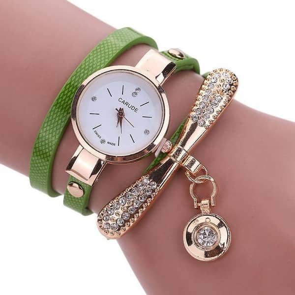 Women Watches Fashion Casual Bracelet Watch Women Relogio Leather Rhinestone Analog Quartz Watch Female