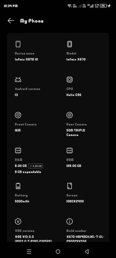 Infinix Mobile Note 12