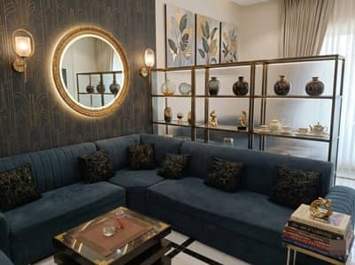 Luxury L-Shape Velvet Sofa Set – Modern Design – 9/10 Condition