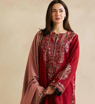 3 PCs Women's Unstitched suit