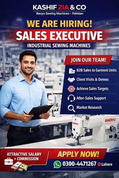 Sales Executive for Industrial Sewing Machines