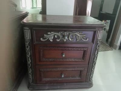 Beds and side tables.