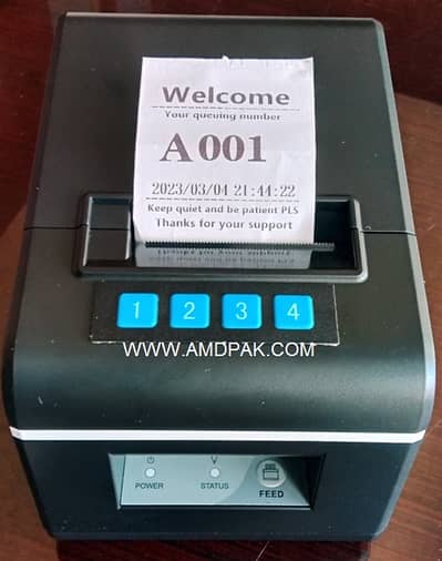 Token Queue System 4-in-1 Thermal Printer | QMS Bank & Hospital Use