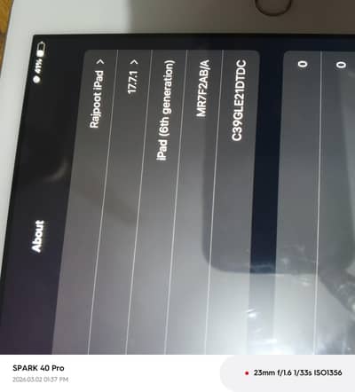 ipad 6 gen 32gb. condition . 10/9