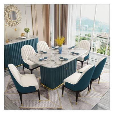 Dining Table// Wooden Dining(Top Glass Dining)//6 Seater Dining