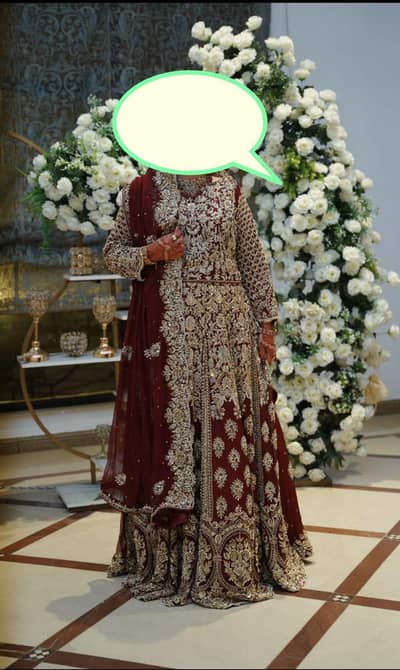 Bridal lehanga in maroon color, condition 10/10