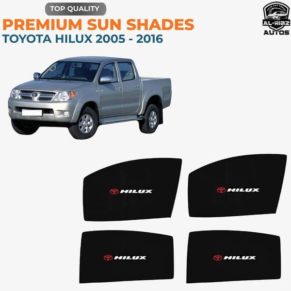 Toyota Hilux 2005 - 2016 Window Sun Shades | Premium UV Protection & Heat Shield | Privacy Glare Reducer
