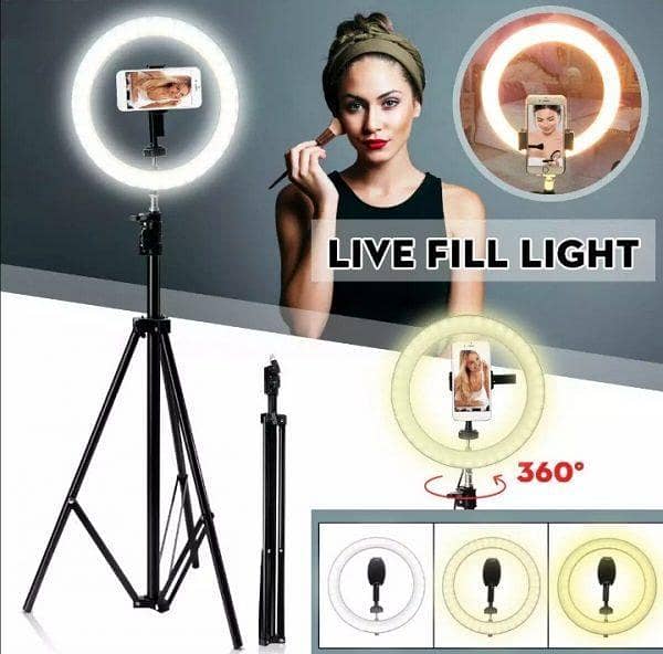 26 cm Professional LED Ring Light with 7 ft Tripod Stand and Phone Holder