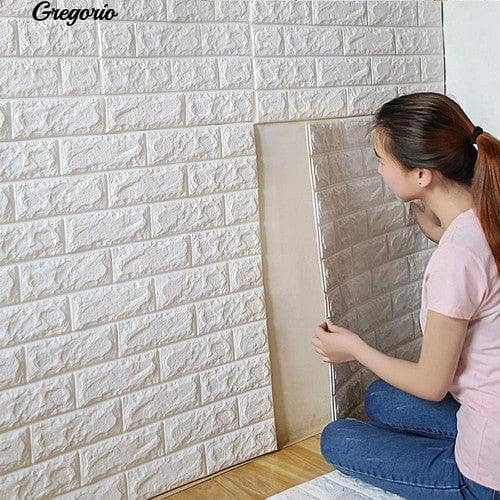 3D Brick Wall Sheet Sticker – Self-Adhesive PE Foam Wallpaper, 70 x 77 cm, Peel-and-Stick Brick Texture for Home Decor