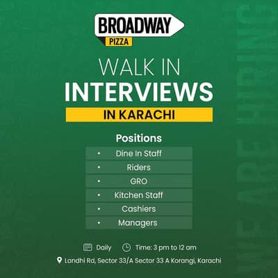 Daily Interview In Broadway Pizza Korangi Branch Karachi