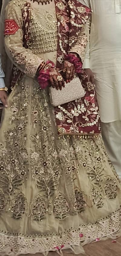 Bridal walima maxi Heavy embroidery One time worn