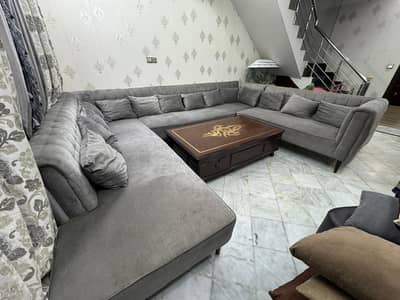 U Shaped Sofa Set with Table.