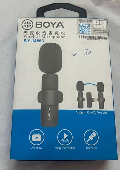 Boya by Mw 3 wireless  microphone