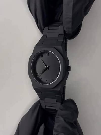 Arabic Aura watch men black colour  material: strap carbon fiber