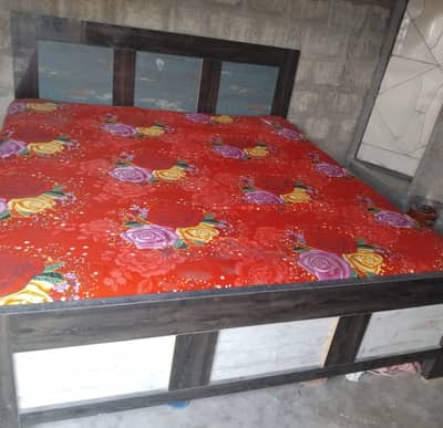 bed with mattress with wardrobe for sell