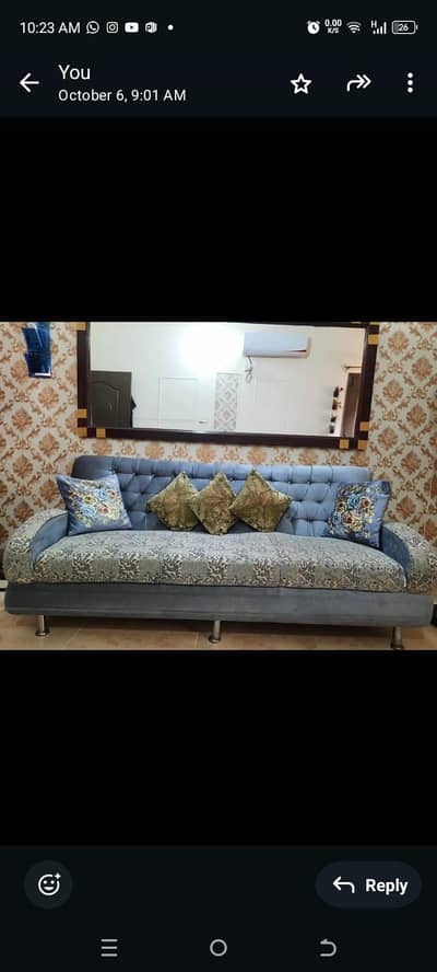 5 seater sofa in used with cushion  handmade sofa