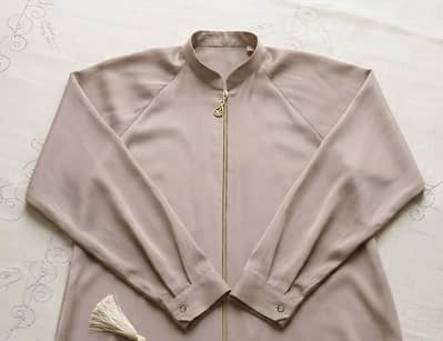 Elegent Taupe Abaya Tiktok fabric Very Reasonable Price