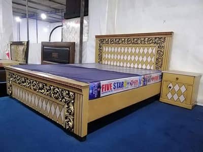 bed / bed set / wooden bed /double bed / side tables & Dressing table