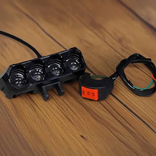 TFMOTO 20W 4 SMD Spotlight with Lens – Devil Eye Dual Color Beam LED Fog Light (White/Yellow) for Cars, Motorcycles, SUVs, Trucks