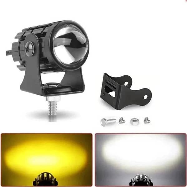 1 Pc D-11 Motorcycle & Car Driving Fog Light – High/Low Beam Spotlight, White or Yellow, Waterproof LED Auxiliary