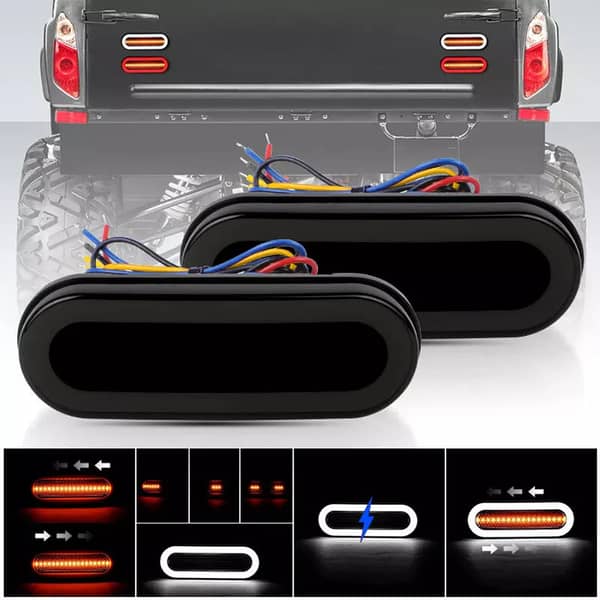 2 Pcs 3-in-1 LED Tail Light DRL for Cars, SUVs, Trucks – Running Light, Rear Brake Lamp & Turn Signals (Waterproof)