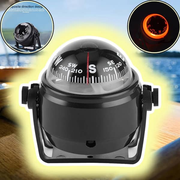 1 Pc Universal Electronic LED Car Compass – Digital Car Navigation Direction Finder, Dashboard Mount Compass for Cars, SUVs, Trucks, Boats