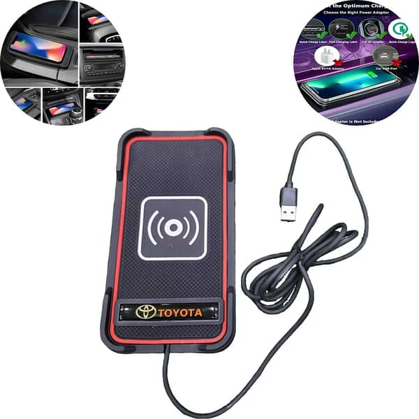 Universal 20W/5A Car Wireless Charger Pad – Fast Charging Mat for Mobile Phones, Premium Non-Slip Protective Pad
