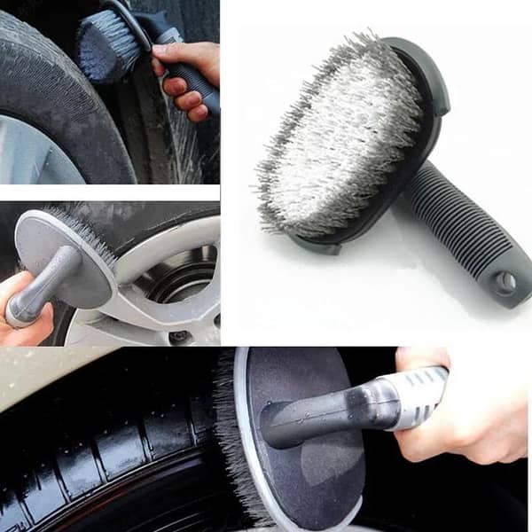All-in-One T-Type Tire & Wheel Cleaning Brush for Cars, Bikes, Motorcycles & Trucks – Durable Bristle Scrubber