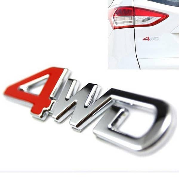 3D 4WD Logo Chrome Metal Sticker for Car, Truck, SUV, Off-Road Vehicles