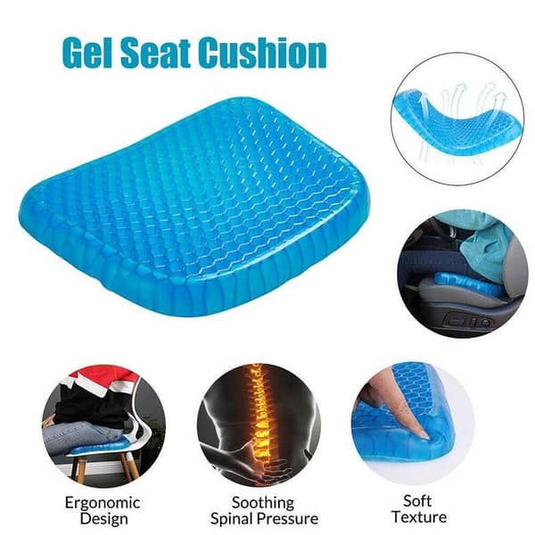 Non-Slip Gel Egg Seat Cushion for Office, Car, and Home Comfort (Memory Foam, Pain Relief, Ergonomic Support)