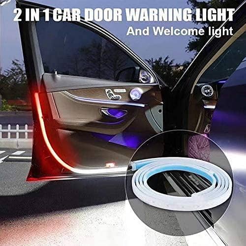 2-Pack White and Red LED Car Door Anti-Collision Warning Lights for Edge Protection and Enhanced Visibility