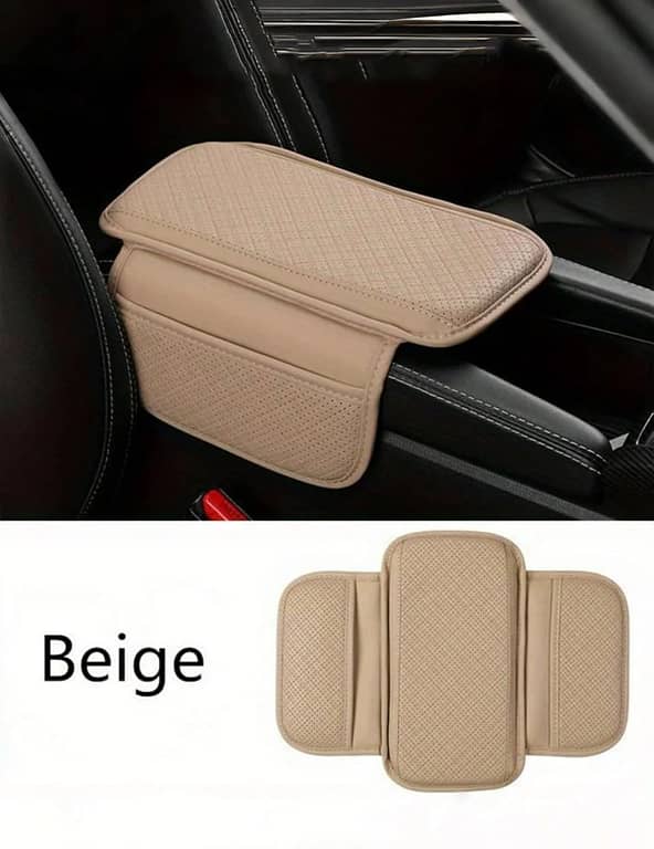 Universal Car Armrest Pad - PU Leather Arm Pad and Seat Box Cover Protector, 1 Pc