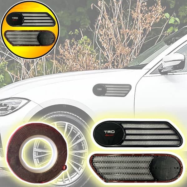 1 Pc Car Decorative TRD Sportic Design Sidelight Air Flow Duct with 3M Tape for Universal Car Fender Trim