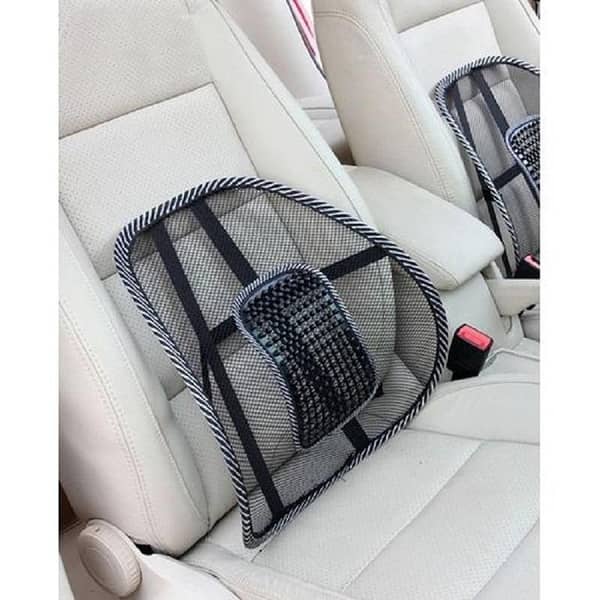 Car Seat Back Support Massage Cushion – Mesh Lumbar Relief Brace for Car, Office, and Home