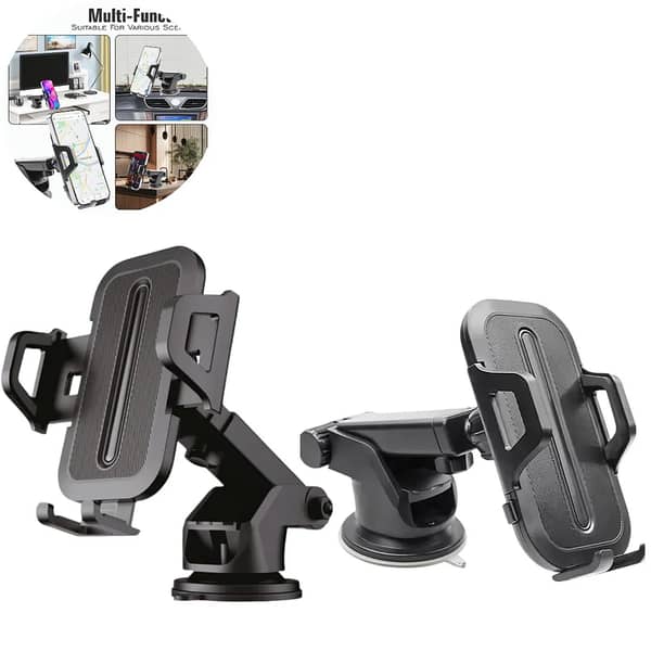 1 Pc Universal Car Phone Holder — Adjustable Dashboard and Windshield Mount, 360° Rotating Phone Stand for Cars, SUVs, Trucks