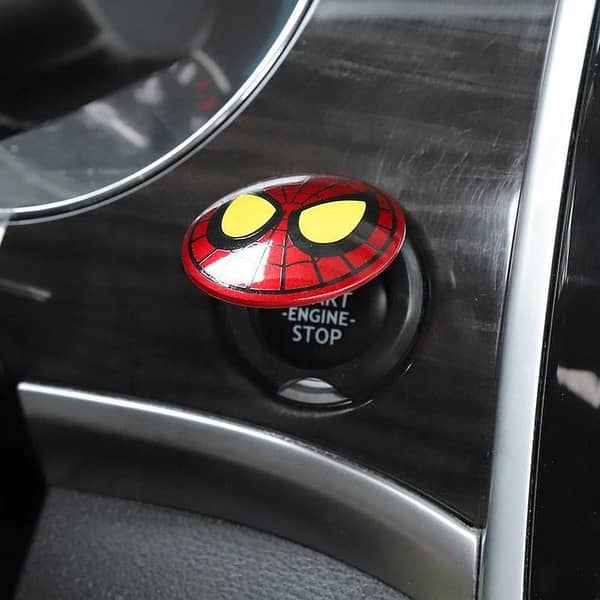 Car Interior Decoration – Universal Spiderman Push Start/Stop Button Cover for Ignition Switch Protection