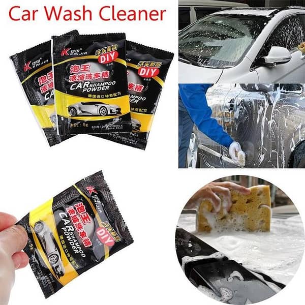 Pack of 5 Car Wash Shampoo Powder – Foam Cleaner for Auto Detailing, Concentrated Dirt and Grime Remover
