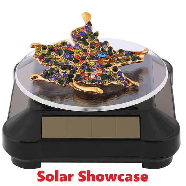BD Solar Powered 360° Rotating Display Showcase Stand – Premium Jewelry, Watch, Ring, Bracelet & Collectible Display Holder for Shops, Exhibitions, Photography & Home Decoration